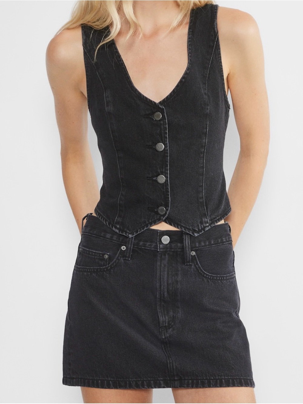 Denim Forum Black 90s Ricci Mini Skirt